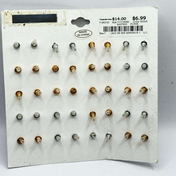 16 pairs Dainty Small Bohemian Jewelry Pierced Ears Fashion Earrings Pearls Stud - Picture 7 of 8